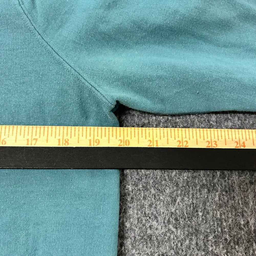 Champion Sweatshirt Womens Size S Teal Mock Neck Raglan Sleeve Cropped Pullover